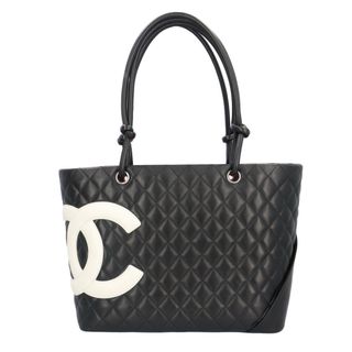 シャネル(CHANEL)のシャネル カンボン トートバッグ カーフ A52169 ブラック レディース CHANEL  中古(トートバッグ)