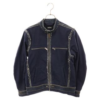 ディーゼル(DIESEL)のDIESEL ディーゼル デニム切替ジップアップジャケット ネイビー/インディゴ(フライトジャケット)