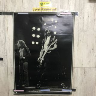 3-◇ポスター LED ZEPPELIN レッド・ツェッペリン ジミー・ペイジ ロバート・プラント? ワーナー 当時物 640mm×845mm 汚れ・画鋲跡有(その他)