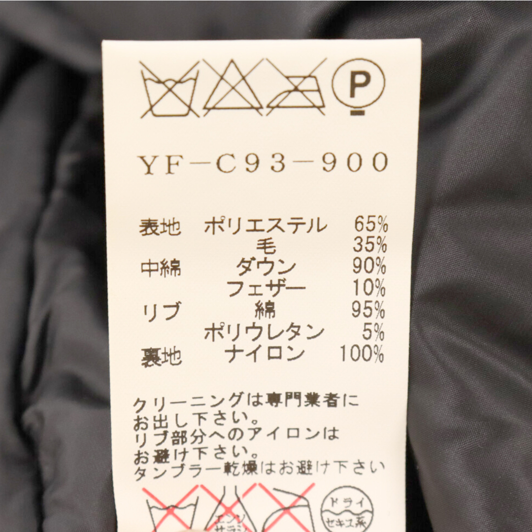 Y's(ワイズ)のY's ワイズ 14AW ハイネックデザイン ポリウール ダウンジャケット レディース ブラック YF-C93-900 レディースのジャケット/アウター(ダウンジャケット)の商品写真