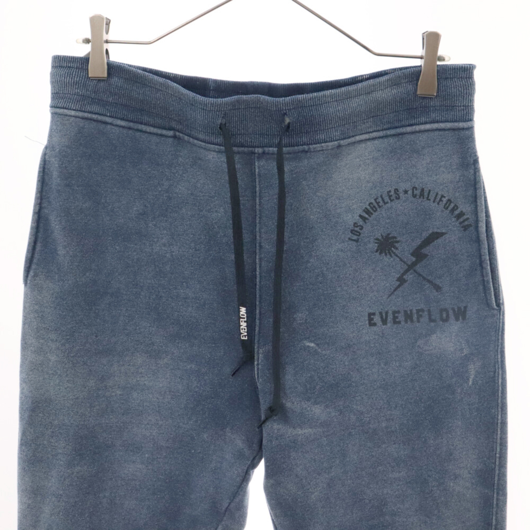 EVENFLOW イーブンフロー ワンポイントロゴ 裾ジップアップ スウェットパンツ インディゴ メンズのパンツ(その他)の商品写真