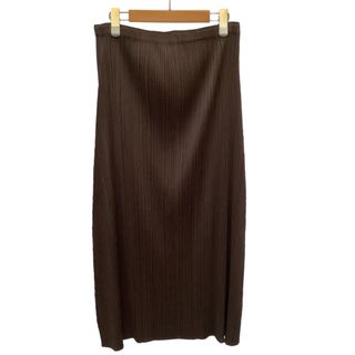 イッセイミヤケ(ISSEY MIYAKE)の♪♪ISSEY MIYAKE イッセイミヤケ PLEATS PLEASE スカート SIZE 3 PP12-JG507 ダークブラウン(ロングスカート)