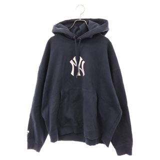 ウィンダンシー(WIND AND SEA)のWIND AND SEA ウィンダンシー ×MLB WDS HOODIE ニューヨークヤンキース ロゴプリントスウェット パーカー フーディ ネイビー(パーカー)