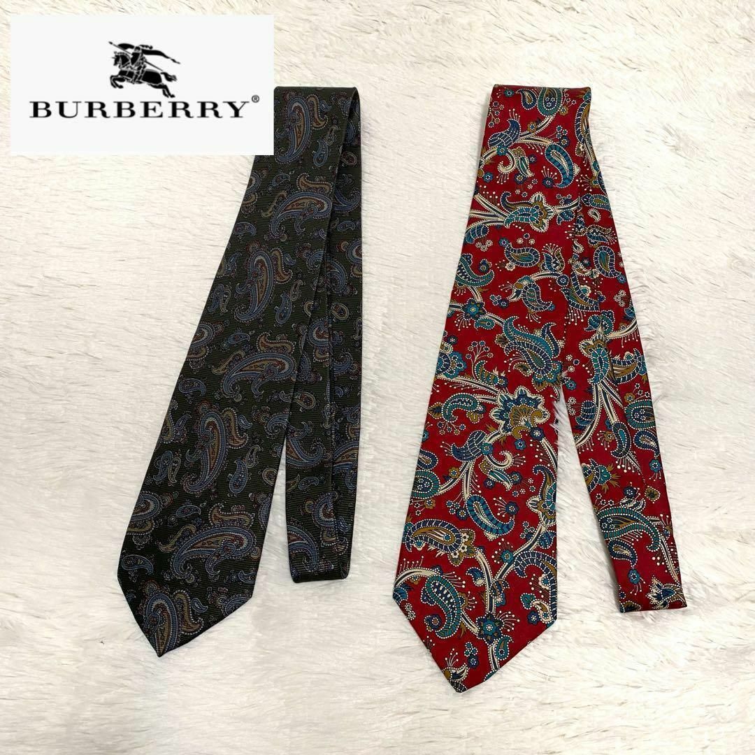 BURBERRY(バーバリー)の【極美品・バラ売可】Burberry シルク ネクタイ ペイズリー柄 2本セット メンズのファッション小物(ネクタイ)の商品写真