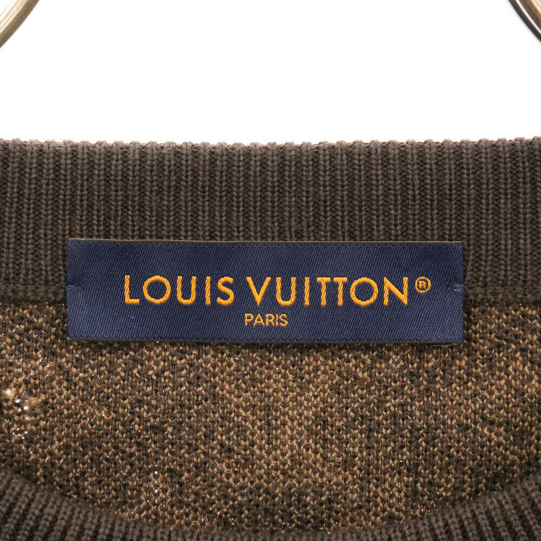 LOUIS VUITTON(ルイヴィトン)のLOUIS VUITTON ルイヴィトン 23AW モノグラム 総柄クルーネックニットセーターブラウン RM232 ZLL HPN95W メンズのトップス(ニット/セーター)の商品写真