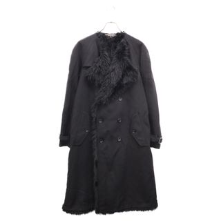 COMME des GARCONS HOMME PLUS - COMME des GARCONS HOMME PLUS コムデギャルソンオムプリュス 23AW ノーカラー ダブルブレスト フェイクファー コート ブラックPL-C005