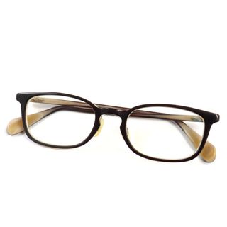 オリバーピープルズ(Oliver Peoples)の良品○OLIVER PEOPLES オリバーピープルズ Welling ロゴ入り スクエア メガネ 眼鏡 アイウェア クリアブラウン 51□20-145 度入り 保存袋・ケース付き 日本製(サングラス/メガネ)