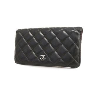 シャネル(CHANEL)の★SALE 【4ha0251】シャネル 長財布/マトラッセ/ラムスキン/ブラック/シルバー金具 【中古】 レディース(財布)