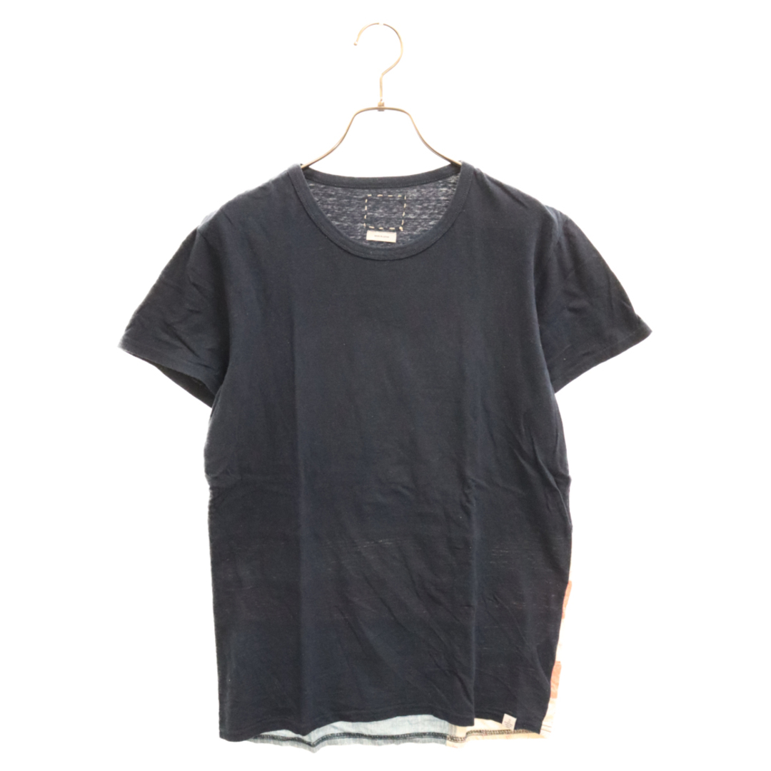 VISVIM(ヴィスヴィム)のVISVIM ヴィスヴィム 14SS FLAG TEE S/S STRIPES VINTAGE SLUB フラッグ ストライプ ヴィンテージスラブ 半袖Tシャツ ネイビー 0114105010046 メンズのトップス(Tシャツ/カットソー(半袖/袖なし))の商品写真