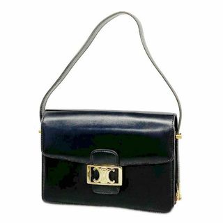 セリーヌ(celine)の★SALE 【4ha0287】セリーヌ ショルダーバッグ/トリオンフ/レザー/ブラック/ゴールド金具 【中古】 レディース(ショルダーバッグ)