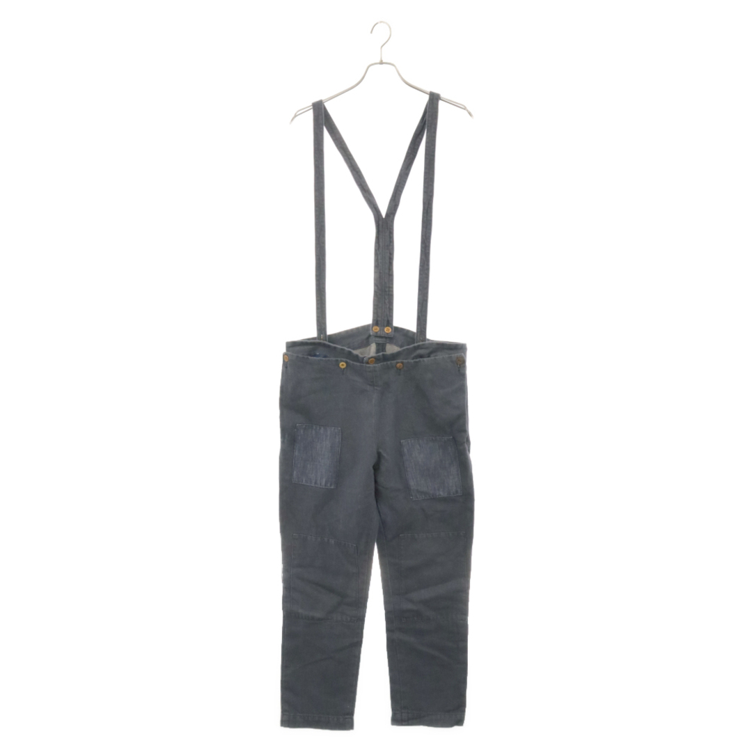 VISVIM(ヴィスヴィム)のVISVIM ヴィスヴィム 14SS SS SEABEE PANT DMGD (COTTON/LINEN) コットン リネン サスペンダー付き パッチワーク パンツ ネイビー 0114105005027 メンズのパンツ(その他)の商品写真