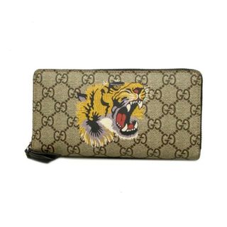 グッチ(Gucci)の【4ha0336】グッチ 長財布/GGスプリーム/451273/PVC/ブラック/ブルー/シルバー金具 【中古】 レディース(財布)