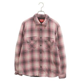 シュプリーム(Supreme)のSUPREME シュプリーム 16AW Quilted Shadow Plaid Shirt キルティング シャドウ パイル オンブレチェック 長袖シャツ ピンク(シャツ)