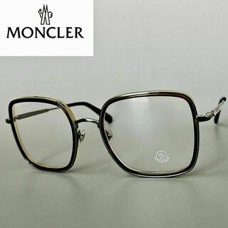 モンクレール(MONCLER)のメガネ モンクレール バタフライ シルバー オリーブ 銀 眼鏡 メタル 大きめ(サングラス/メガネ)