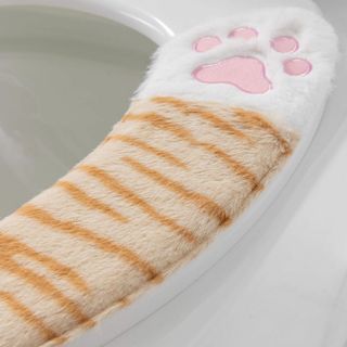 【色: 猫の爪形】SHIEN 便座シート 便座カバー 消臭 洗える ずれない ト(日用品/生活雑貨)