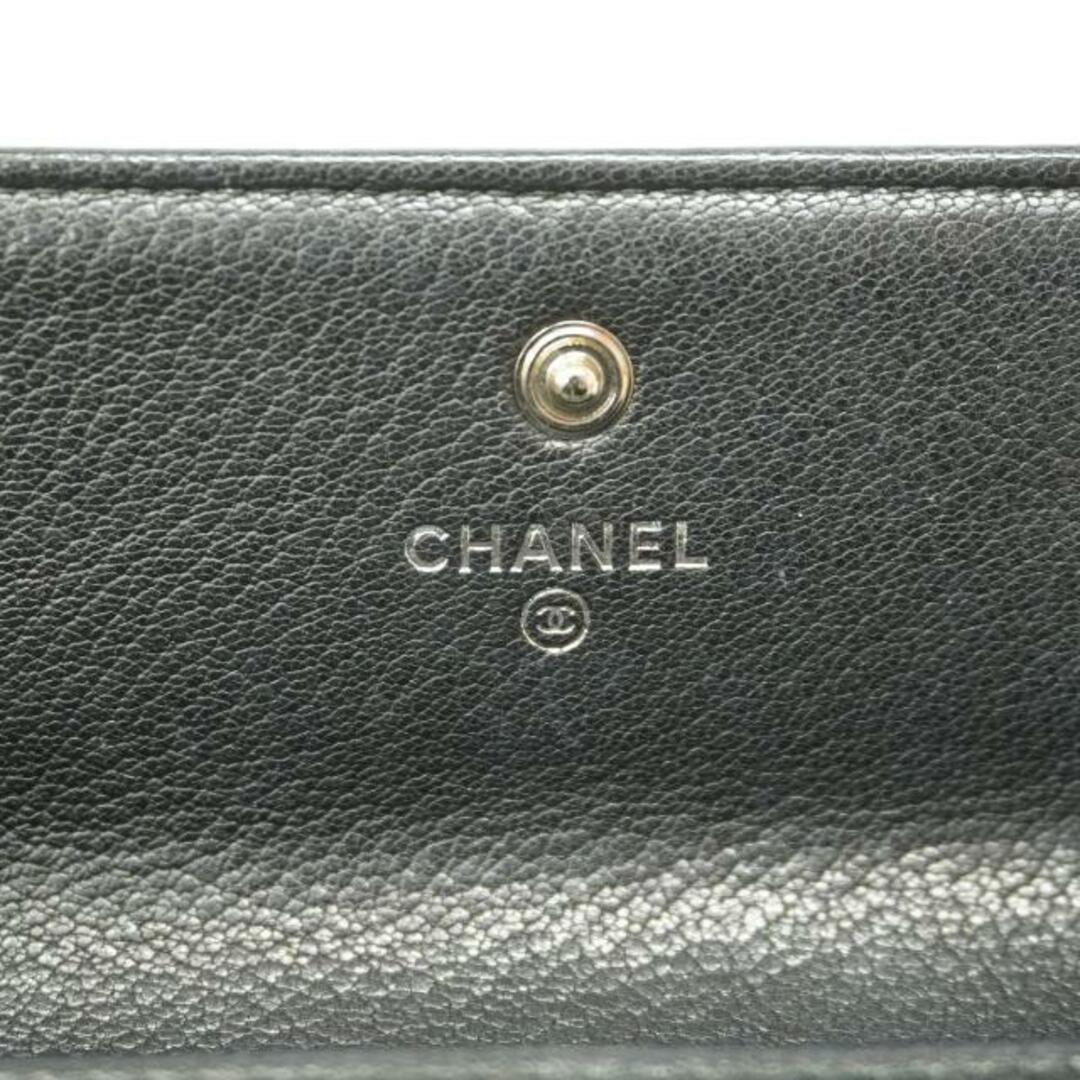 CHANEL(シャネル)の【4ha0312】シャネル 長財布/クローバー/レザー/ブラック/シルバー金具 【中古】 レディース レディースのファッション小物(財布)の商品写真