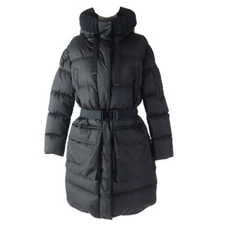 モンクレール(MONCLER)の極美品◎MONCLER モンクレール 22-23AW CHALAIN シャラン ワッペン・フード・ベルト付き ダウンコート ブラック 1 ハンガー・ガーメント付き イタリア製 正規品 レディース(ダウンコート)