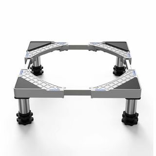 【色: ホワイト】洗濯機 台 冷蔵庫置き台 18~21CM高度調節 ステインレス(洗濯機)