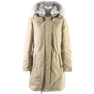 ウールリッチ(WOOLRICH)の美品□WOOLRICH ウールリッチ スピックアンドスパン別注 ラビットファー フーデッド WZIP ダウンコート ダウンジャケット ベージュ S 正規品 レディース(ダウンコート)