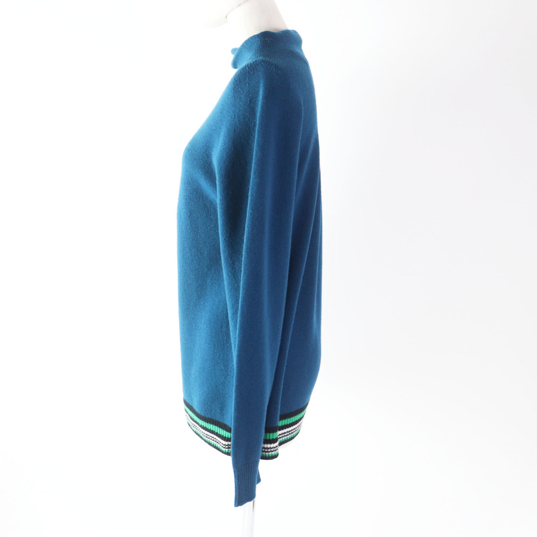 美品◎HERMES エルメス ウール カシミヤ混 裾マルチボーダー柄 美品◎HERMES エルメス ウール カシミヤ混 裾マルチボーダー柄
