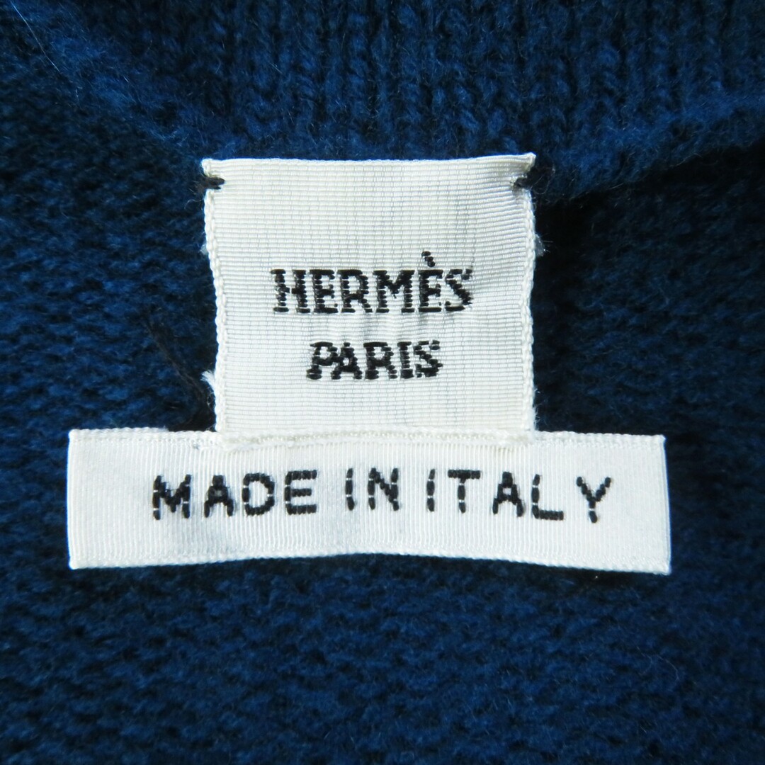 美品◎HERMES エルメス ウール カシミヤ混 裾マルチボーダー柄 美品◎HERMES エルメス ウール カシミヤ混 裾マルチボーダー柄