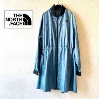 ザノースフェイス(THE NORTH FACE)の美品✨ザノースフェイス✨スタジャン風 ロングナイロンコート ドローコード 総柄(ナイロンジャケット)