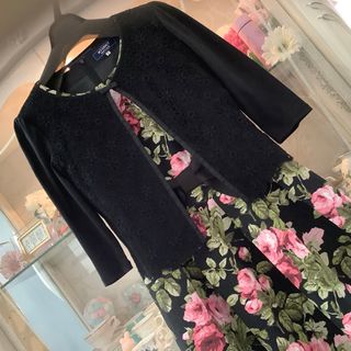 エムズグレイシー(M'S GRACY)の♡エムズグレイシー♡おリボン＆レースカーディガン♡３８号♡超美品♡(カーディガン)