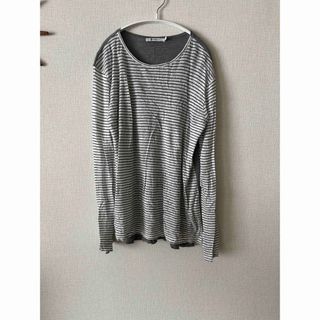 ティーバイアレキサンダーワン(T by Alexander Wang)の【T by Alexander One】シルク ウール混 リブニット ボーダー(カットソー(長袖/七分))