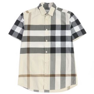 バーバリー(BURBERRY)の極美品□BURBERRY バーバリー 8029367 コットン メガチェック柄 ショートスリーブ 半袖シャツ ベージュ系マルチカラー S 正規品 メンズ(シャツ)