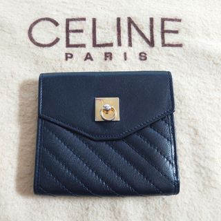 セリーヌ(celine)の美品 CELINE Wホック 折財布 レザー(財布)