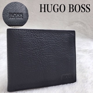 ヒューゴボス(HUGO BOSS)の未使用 HUGO BOSS オールレザー ロゴ 型押し コンパクトウォレット(折り財布)