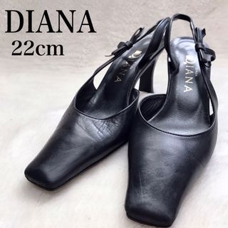 ダイアナ(DIANA)の美品 DIANA ダイアナ 22cm パンプス ヒール サンダル レザー リボン(ハイヒール/パンプス)