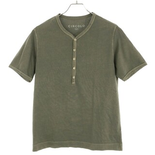 CIRCOLO 1901 チルコロ1901 ヘンリーネックTシャツ カーキ S(Tシャツ/カットソー(半袖/袖なし))