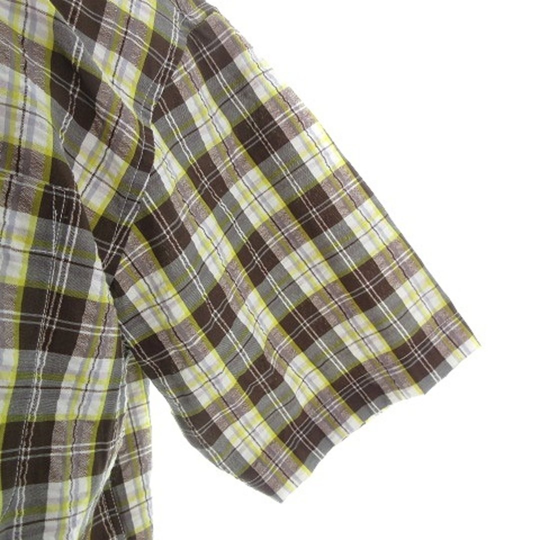 FILA(フィラ)のフィラ シャツ ボタンダウン 半袖 薄手 チェック L 茶 イエロー トップス メンズのトップス(シャツ)の商品写真