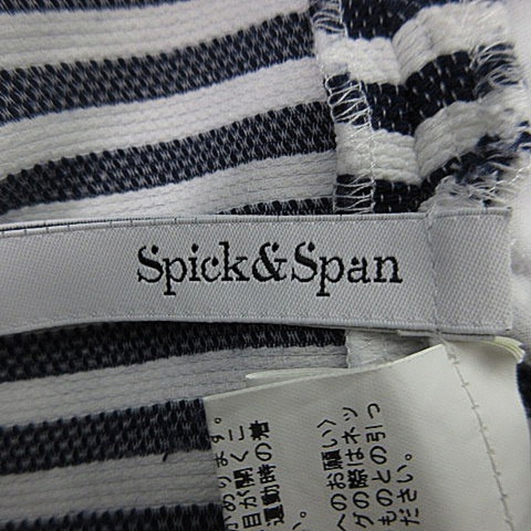 Spick & Span(スピックアンドスパン)のスピック&スパン パンツ テーパード クロップド丈 ボーダー 白 紺 ボトムス レディースのパンツ(その他)の商品写真