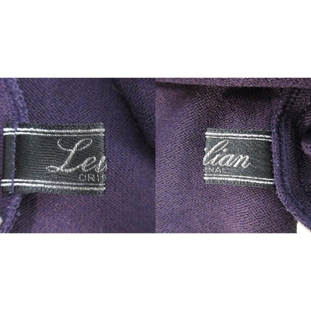 leilian(レリアン)のレリアン ブラウス  カットソー 長袖 スタンドネック ボウタイ 切替 7 紫 レディースのトップス(ニット/セーター)の商品写真