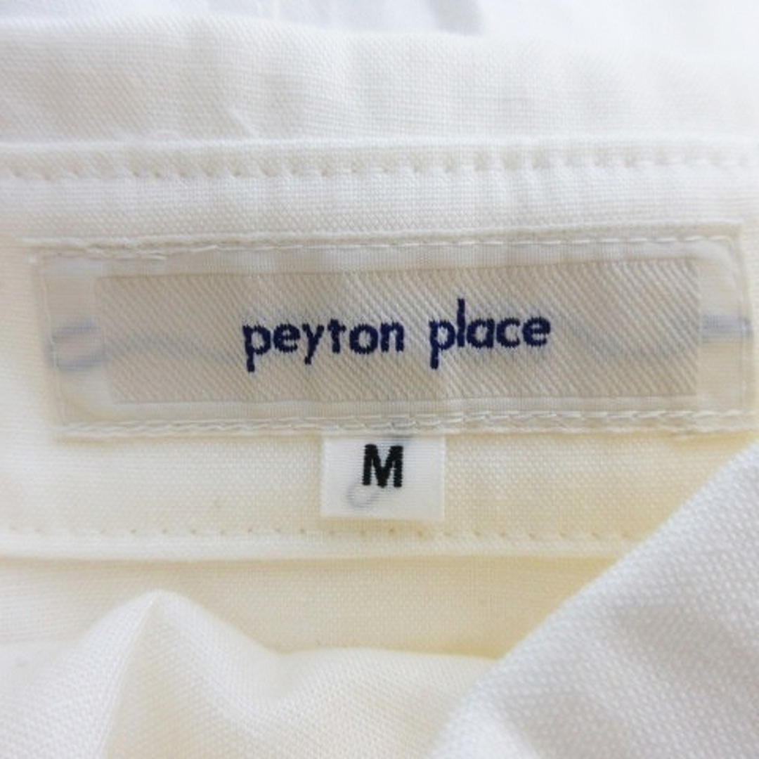 Peyton Place(ペイトンプレイス)のペイトンプレイス シャツ ステンカラー 七分袖 リボン 麻 無地 M アイボリー レディースのトップス(その他)の商品写真