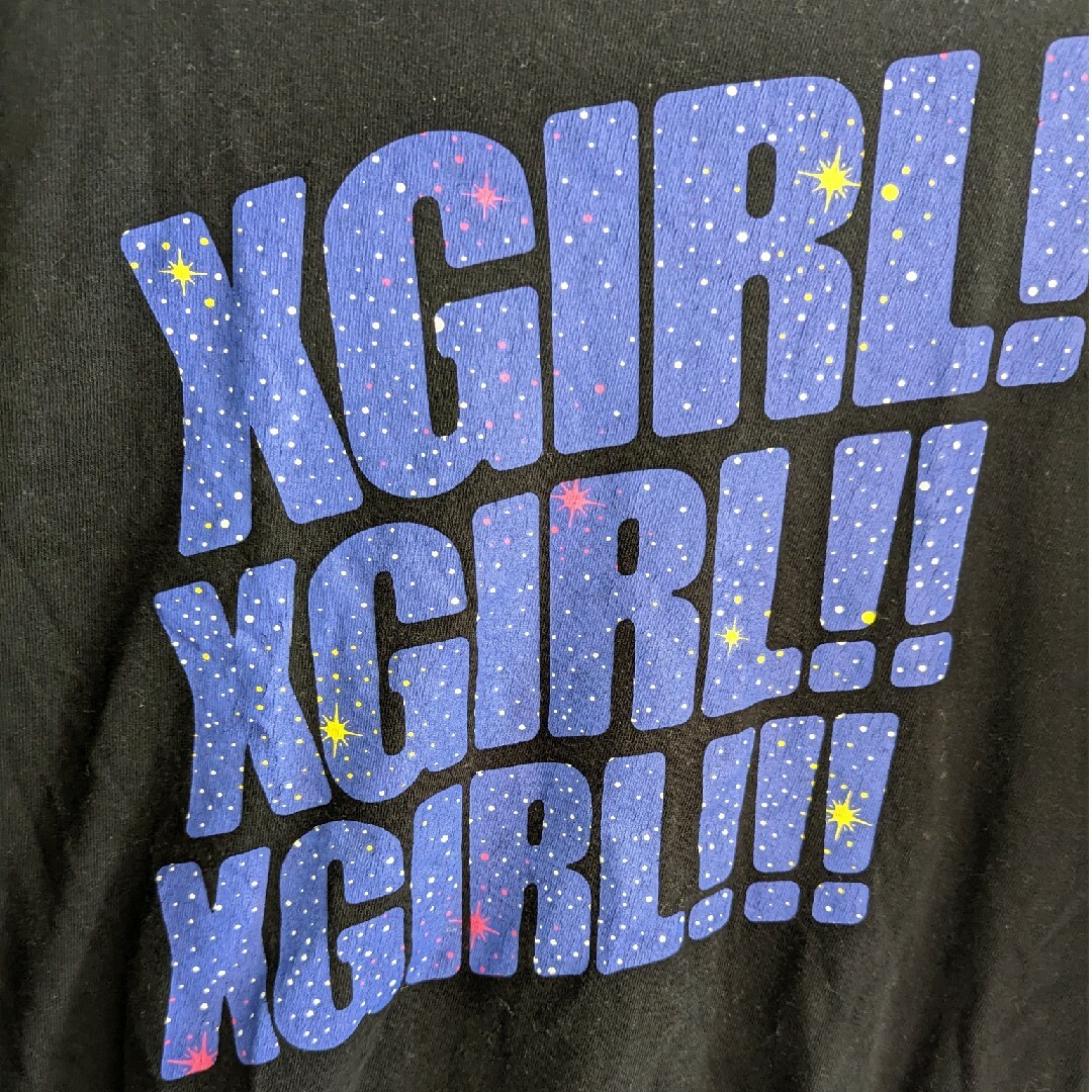 X-girl(エックスガール)のx-girl＊ポップロゴプリントロング薄手スゥエット＊サイズ2 レディースのトップス(トレーナー/スウェット)の商品写真