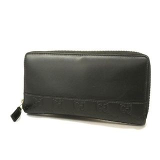 グッチ(Gucci)の【4ge5789-r】グッチ 長財布/グッチシマ/408839 2184/レザー/ブラック/シルバー金具 【中古】 メンズ/レディース/ユニセックス(財布)