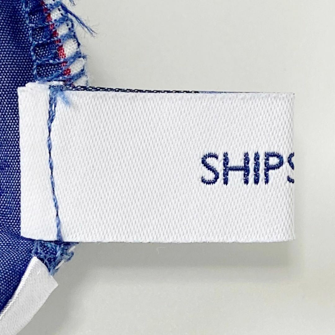 SHIPS(シップス)の美品　　SHIPSany　　シップス　　ネイビー　　ストライプシャツワンピース レディースのワンピース(ロングワンピース/マキシワンピース)の商品写真