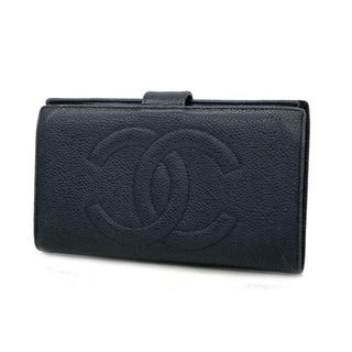 シャネル(CHANEL)の【4ge5735-r】シャネル 長財布/キャビアスキン/ブラック/ゴールド金具 【中古】 レディース(財布)