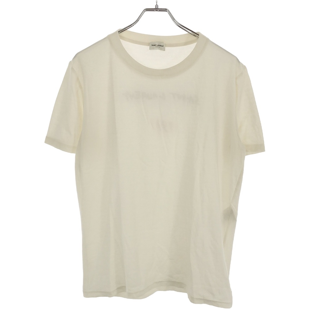 Saint Laurent(サンローラン)のSAINT LAURENT PARIS サンローラン パリ 17SS Velvet Back Logo Tee ベルベットバックロゴTシャツ アイボリー M 500653 メンズのトップス(Tシャツ/カットソー(半袖/袖なし))の商品写真