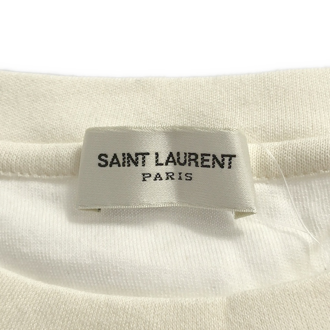 Saint Laurent(サンローラン)のSAINT LAURENT PARIS サンローラン パリ 17SS Velvet Back Logo Tee ベルベットバックロゴTシャツ アイボリー M 500653 メンズのトップス(Tシャツ/カットソー(半袖/袖なし))の商品写真