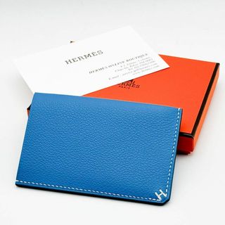 エルメス(Hermes)のS級極美品 エルメス Hセリエ カードケース ヴェルソ ブルー B刻印(名刺入れ/定期入れ)