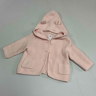 ベビーギャップ(babyGAP)のGAP くま耳厚手カーディガン　ベビーピンク 3-6months(カーディガン/ボレロ)