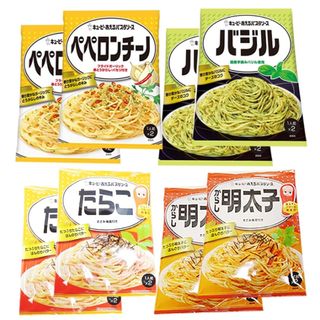 キューピー あえるパスタソース ペペロンチーノ・バジル・明太子・たらこ 各2袋(レトルト食品)