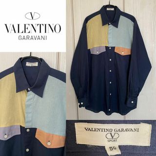 ヴァレンティノガラヴァーニ(valentino garavani)の【激レア】ヴァレンティノ ガラヴァーニ リネンコットンシャツ(Tシャツ/カットソー(七分/長袖))