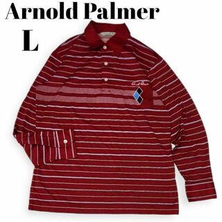 アーノルドパーマー(Arnold Palmer)の【アーノルドパーマー】長袖ポロシャツ　ボーダー　赤系　メンズ　服(シャツ)