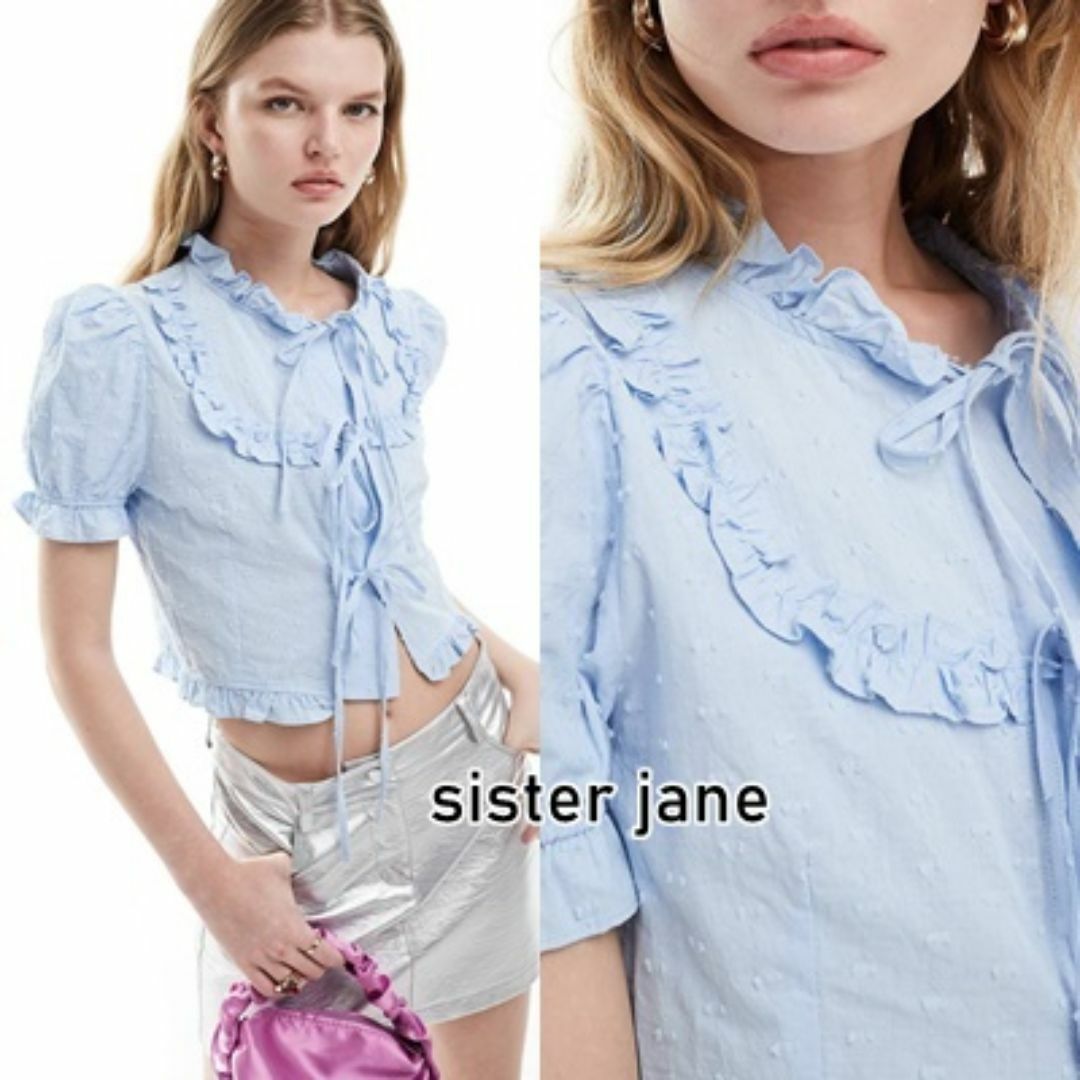 sister jane(シスタージェーン)のSister Jane フリル リボン ブラウス レディースのトップス(シャツ/ブラウス(半袖/袖なし))の商品写真