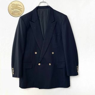 BURBERRY - 最高級ライン　バーバリープローサム　90年代　4釦　ダブル　紺ブレザー　AB6